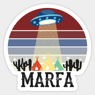 Marfa TX Ghost Lights Festival UFO Texas Art Sticker